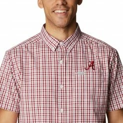 Outlet ✔️ Columbia Men's Alabama Crimson Tide Crimson Rapid Rivers Button Down 👕 Shirt 👍 -Cheap Warm jacket Shop unnamed file 4314