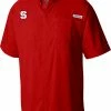 Buy 🤩 Columbia Men's NC State Wolfpack Red Tamiami Short Sleeve Button Down 👚 Shirt 😍 -Cheap Warm jacket Shop unnamed file 4323