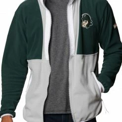 New 🎉 Columbia Men's Michigan State Spartans Green Back Bowl Full-Zip Fleece Jacket 🥰