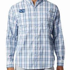 Best deal π Columbia Men's North Carolina Tar π Heels Carolina Blue Long Sleeve Tamiami π Shirt π₯°