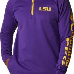 Wholesale π― Columbia Men's LSU Tigers Purple PFG Terminal Tackle Quarter-Zip Pullover π Shirt π