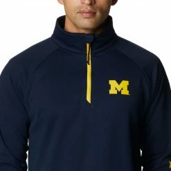 Best Sale 👍 Columbia Men's Michigan Wolverines Blue PFG Terminal Tackle Quarter-Zip Pullover 👚 Shirt ✨ -Cheap Warm jacket Shop unnamed file 4480