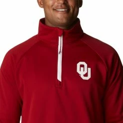 Outlet 🧨 Columbia Men's Oklahoma Sooners Crimson PFG Terminal Tackle Quarter-Zip Pullover 👕 Shirt 👍 -Cheap Warm jacket Shop unnamed file 4487