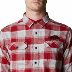 Promo 💯 Columbia Men's Arkansas Razorbacks Cardinal CLG Flare Gun™ Flannel Long Sleeve 👕 Shirt ⌛ -Cheap Warm jacket Shop unnamed file 4505