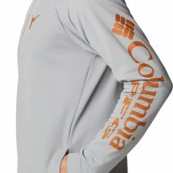 Flash Sale 🔥 Columbia Men's Tennessee Volunteers Grey PFG Terminal Tackle Quarter-Zip Pullover 👕 Shirt ⌛ -Cheap Warm jacket Shop unnamed file 4517