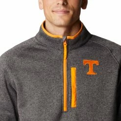 Coupon 😍 Columbia Men's Tennessee Volunteers Grey Canyon Point Half-Zip Pullover Fleece Jacket 🎁 -Cheap Warm jacket Shop unnamed file 4537