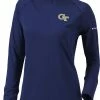Best Sale 🌟 Columbia Women's Georgia Tech Yellow Jackets Navy Flop Shot Half-Zip Pullover 👕 Shirt 😀 -Cheap Warm jacket Shop unnamed file 4600