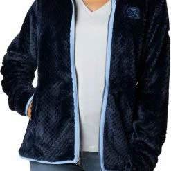 Wholesale 🎁 Columbia Women's North Carolina Tar 👠 Heels Navy Fire Side Sherpa Full-Zip Jacket ❤️ -Cheap Warm jacket Shop unnamed file 4627