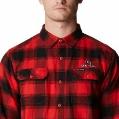 Promo ⌛ Columbia Men's Georgia Bulldogs Red Plaid Flare Gun Flannel Button Down Long Sleeve 👚 Shirt 👍 -Cheap Warm jacket Shop unnamed file 4656
