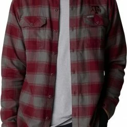 Cheapest ⭐ Columbia Men's Texas A&M Aggies Maroon Plaid Flare Gun Flannel Button Down Long Sleeve 👚 Shirt 😉 -Cheap Warm jacket Shop unnamed file 4727