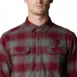 Cheapest ⭐ Columbia Men's Texas A&M Aggies Maroon Plaid Flare Gun Flannel Button Down Long Sleeve 👚 Shirt 😉 -Cheap Warm jacket Shop unnamed file 4728
