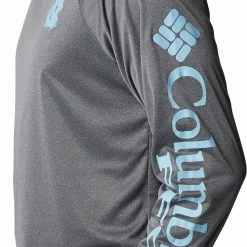 New 🌟 Columbia Men's North Carolina Tar 👠 Heels Charcoal Heather Gray CLG Terminal Tackle™ Long Sleeve 👕 Shirt 🧨 -Cheap Warm jacket Shop unnamed file 4738