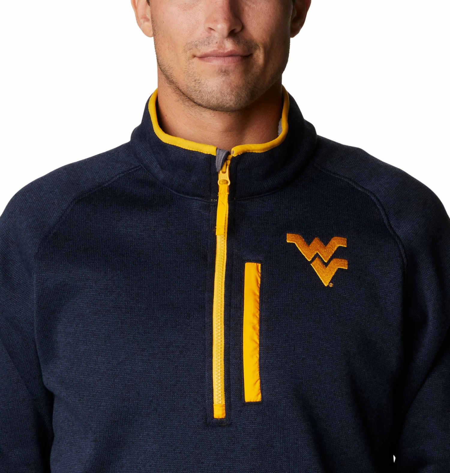 Wholesale π Columbia Men's West Virginia Mountaineers Blue Canyon Point Half-Zip Pullover Fleece Jacket π 5 Wholesale π Columbia Men's West Virginia Mountaineers Blue Canyon Point Half-Zip Pullover Fleece Jacket π - Image 3