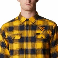 Cheap 😀 Columbia Men's West Virginia Mountaineers Blue Plaid Flare Gun Flannel Button Down Long Sleeve 👕 Shirt ⌛ -Cheap Warm jacket Shop unnamed file 4758