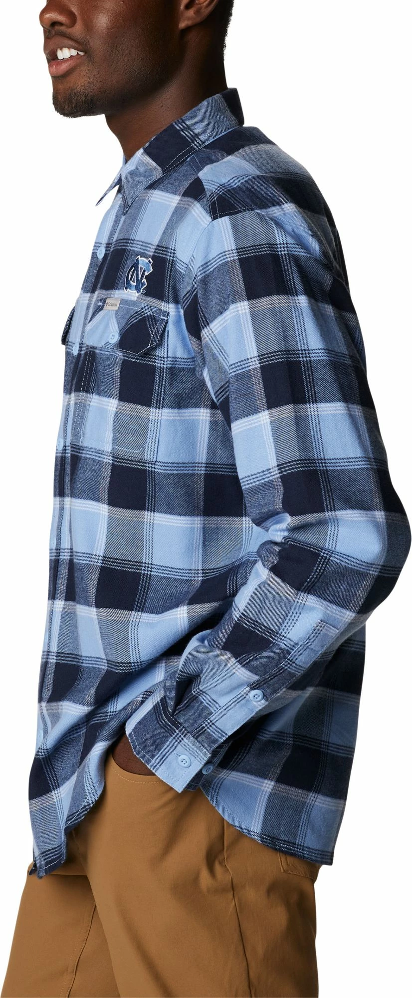 Cheap π Columbia Men's North Carolina Tar π Heels Carolina Blue Plaid Flare Gun Flannel Button Down Long Sleeve π Shirt π 4 Cheap π Columbia Men's North Carolina Tar π Heels Carolina Blue Plaid Flare Gun Flannel Button Down Long Sleeve π Shirt π - Image 2