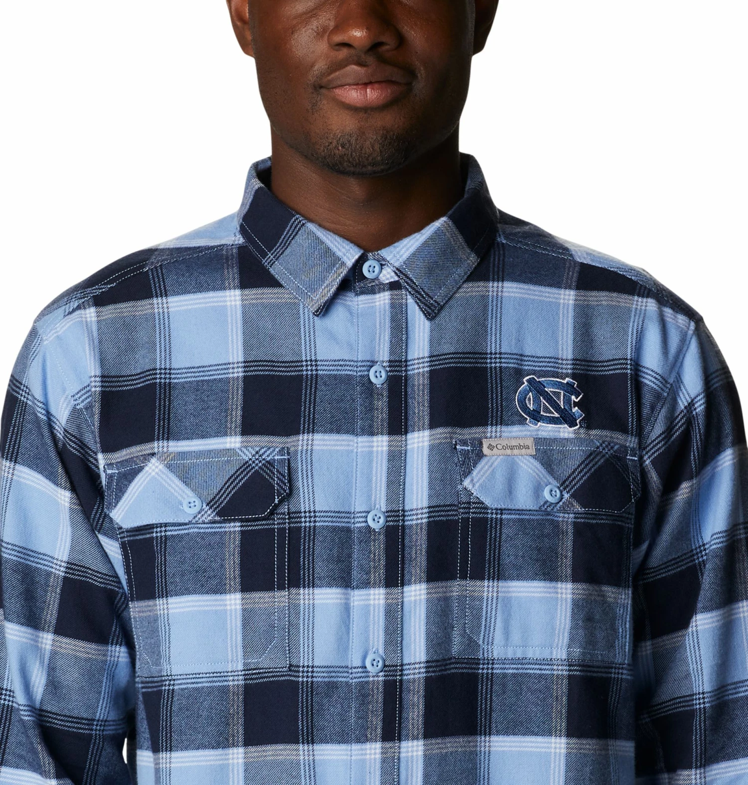 Cheap π Columbia Men's North Carolina Tar π Heels Carolina Blue Plaid Flare Gun Flannel Button Down Long Sleeve π Shirt π 5 Cheap π Columbia Men's North Carolina Tar π Heels Carolina Blue Plaid Flare Gun Flannel Button Down Long Sleeve π Shirt π - Image 3