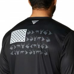 Flash Sale 👍 Columbia Columbus Men's PHG Terminal Shot Game Flag Long Sleeve T-Shirt Boulder/buffalo Game Flag ✔️ -Cheap Warm jacket Shop unnamed file 4774