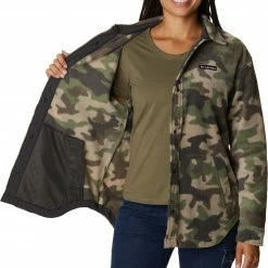 Best Sale 🔔 Columbia Women's Benton Springs 👚 Shirt Jacket Cypress Trad Camo 🎁 -Cheap Warm jacket Shop unnamed file 642