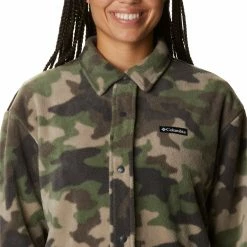Best Sale 🔔 Columbia Women's Benton Springs 👚 Shirt Jacket Cypress Trad Camo 🎁 -Cheap Warm jacket Shop unnamed file 643