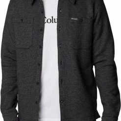 Budget ❤️ Columbia Men's Great Hart Mountain 👕 Shirt Jacket Black Heather 🎉 -Cheap Warm jacket Shop unnamed file 686