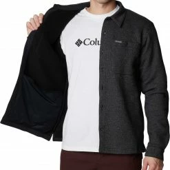 Budget ❤️ Columbia Men's Great Hart Mountain 👕 Shirt Jacket Black Heather 🎉 -Cheap Warm jacket Shop unnamed file 687