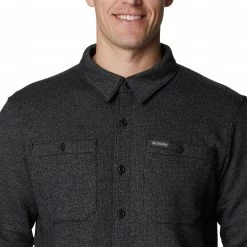 Budget ❤️ Columbia Men's Great Hart Mountain 👕 Shirt Jacket Black Heather 🎉 -Cheap Warm jacket Shop unnamed file 688
