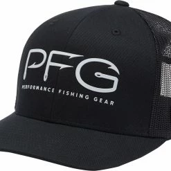 Best Pirce ⭐ Columbia Men's PFG Mesh Snapback Hooks Hat Black/silver Pfg ⌛